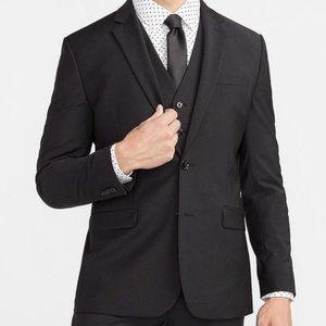Extra Slim Solid Black Modern Tech Suit Jacket